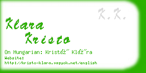 klara kristo business card